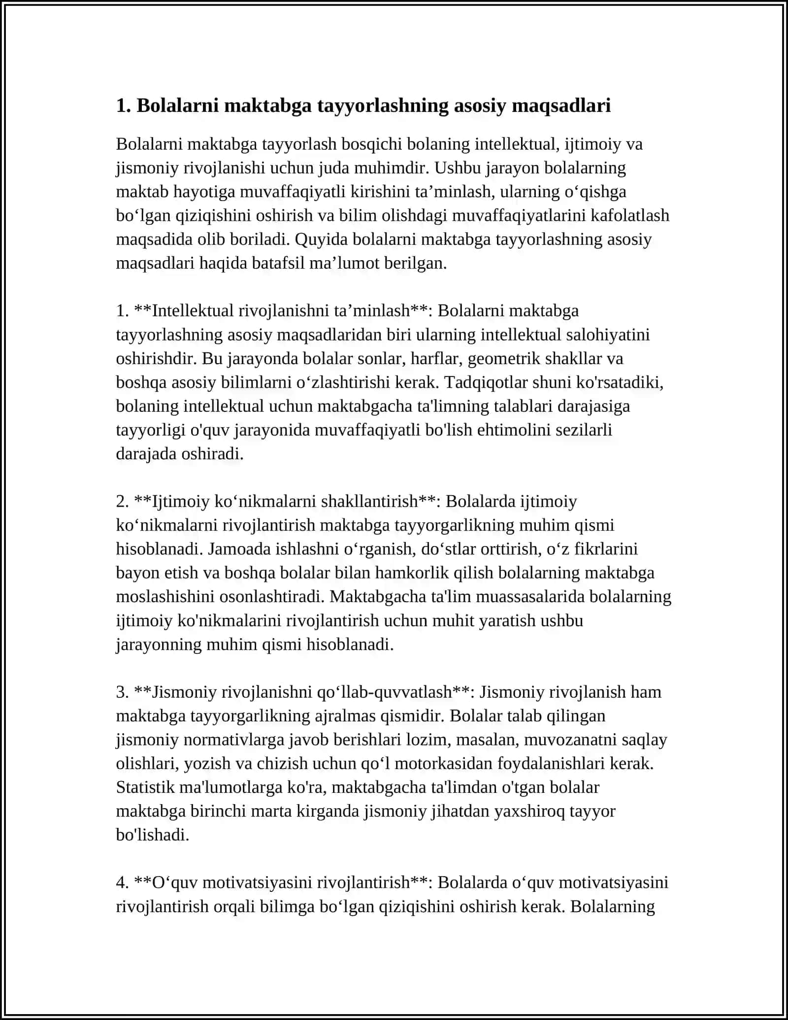 BOLALARNI MAKTAB TA’LIMIGA TAYYORLASHMETODIKASI 3