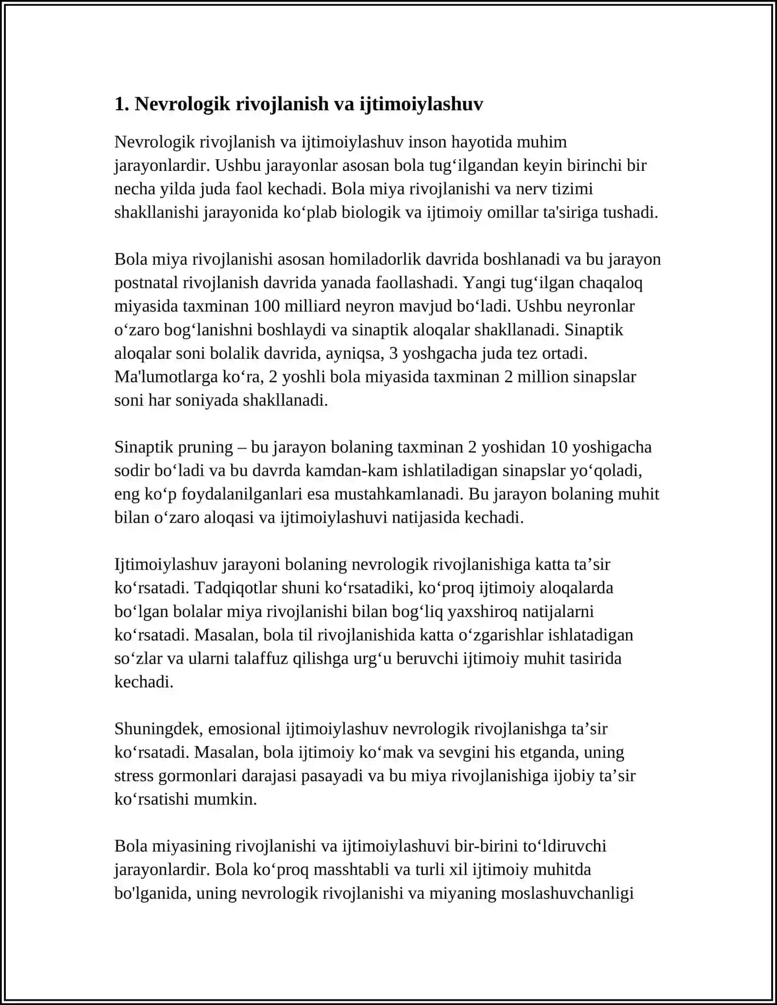 IJTIMOIYLASHUV MUAMMOSI SIFATIDA BOLA PSIHIK RIVOJLANISHINING IJTIMOIY ÒRGANISH NAZARIYASI 3