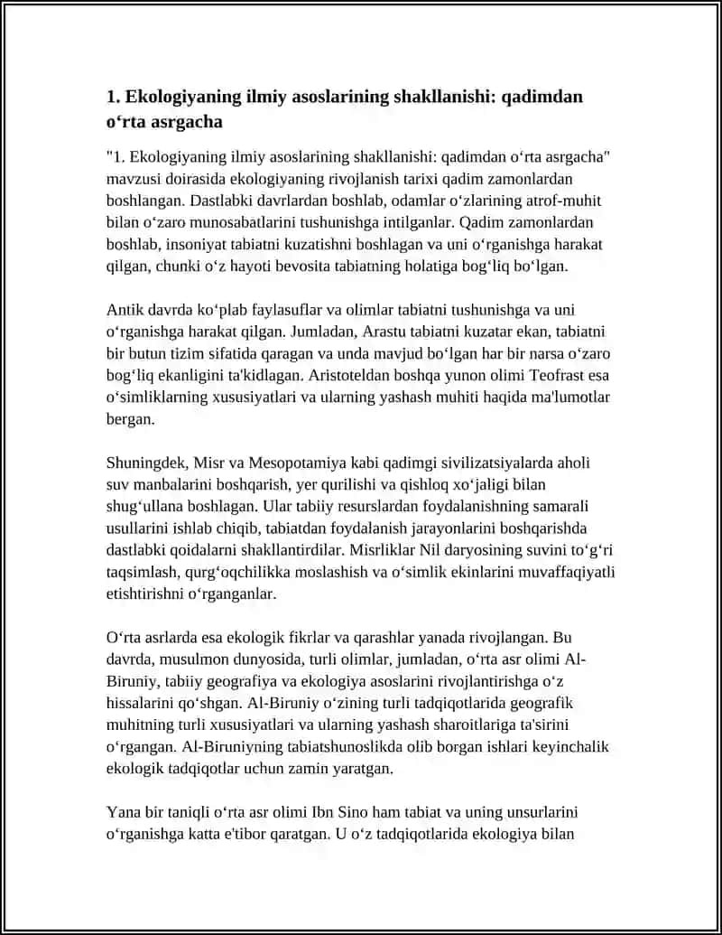 Ekologiyani rivojlantirish 3