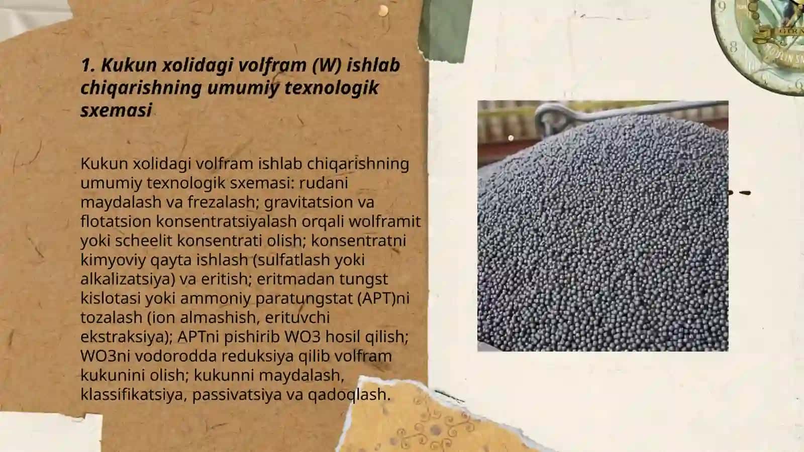 Kukun xolidagi volfram va molinden ishlab chiqarish 3