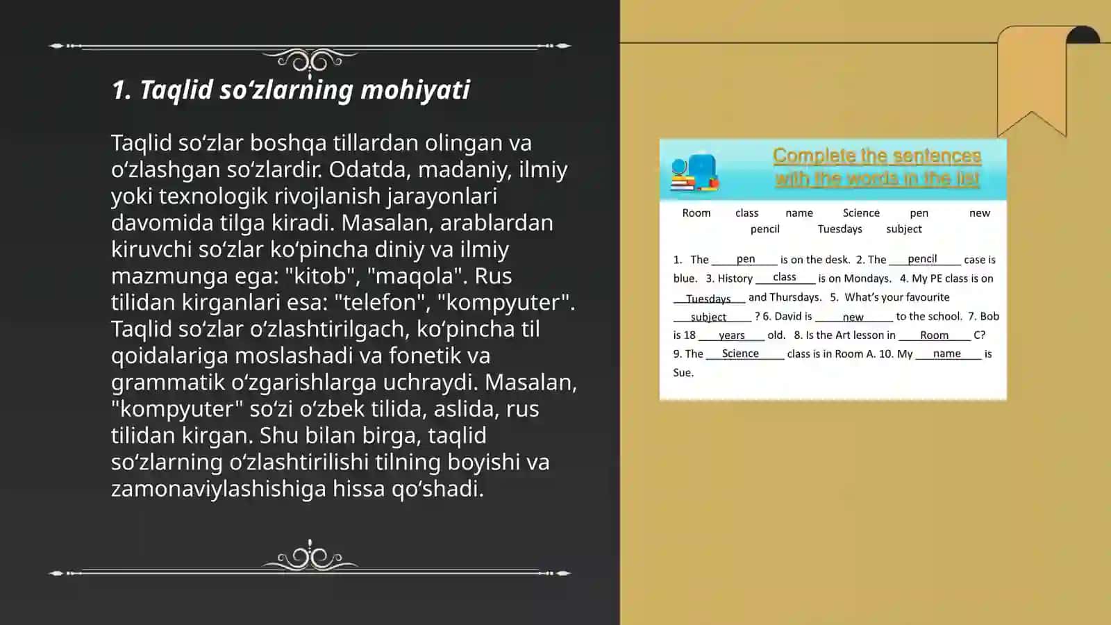 Ona Tili Taqlid soʻzlar 3
