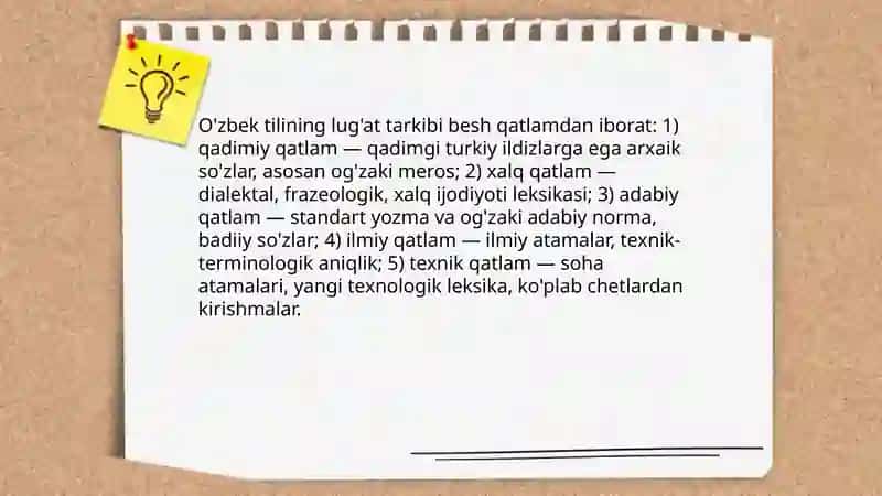 O'zbek tilining lug'at tarkibi 3