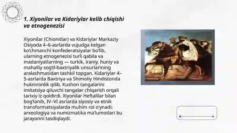 ILK O'RTA ASIRLARDA XIYONILAR VA KIDARIYLAR BOSQINI 3