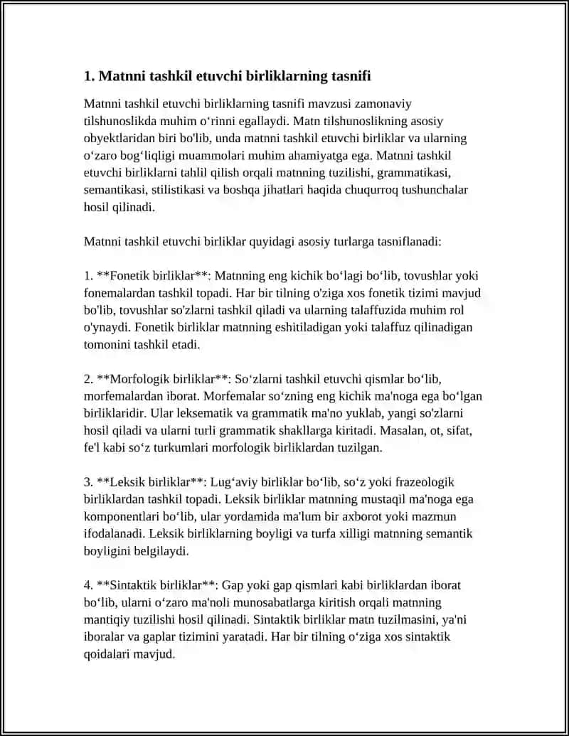 MATNNI TASHKIL ETUVCHI BIRLIKLAR VA ULARNI TASHKIL QILISH 3