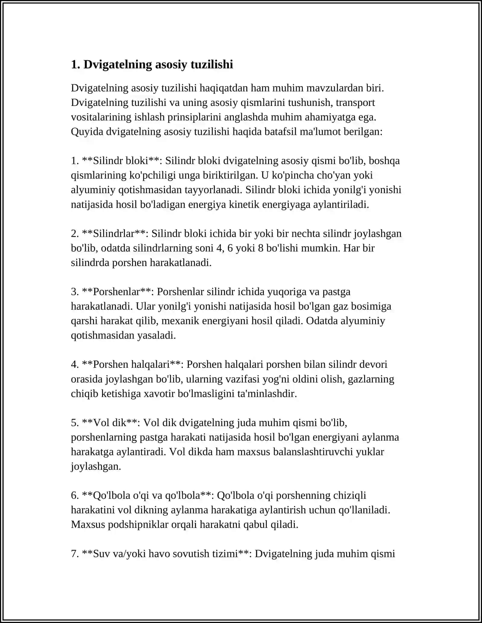 DVIGATEL TUZILISHI 3
