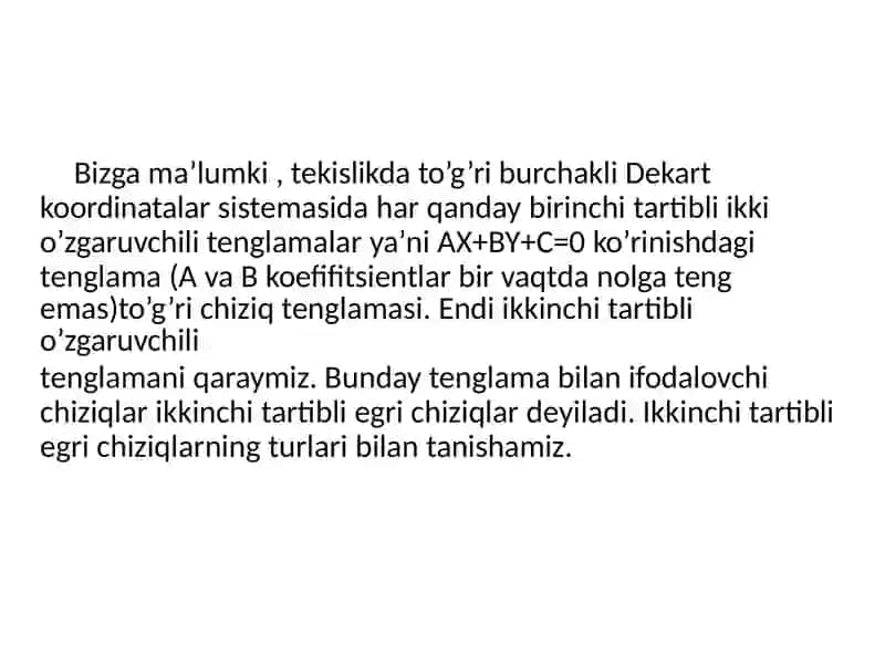 IKKINCHI TARTIBLI EGRI CHIZIQLAR AYLANA ELIPS 3