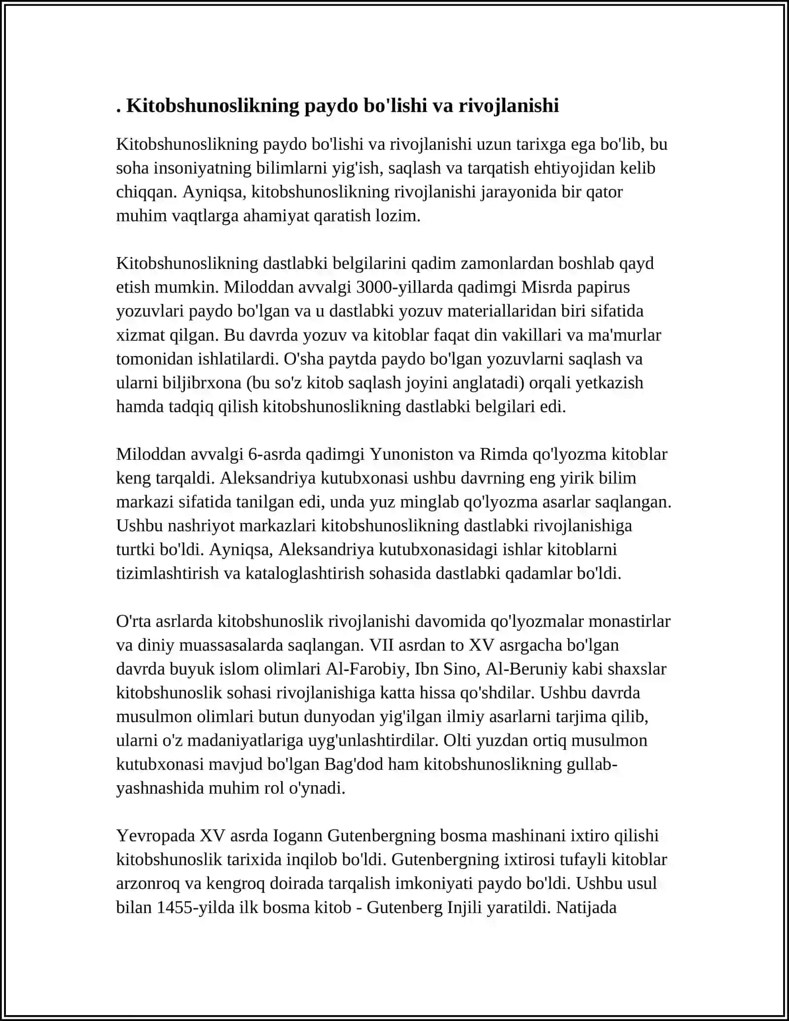 KITOB VA KITOBAT ISHI TARIXI KITOBSHUNOSLIKNING TARIXIY TIPOLOGIK TADQIQOTINING OBYEKTI VA PREDMETI 3