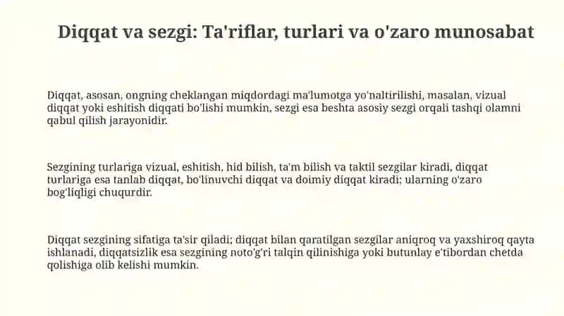 Psixolog olimlarning diqqat va sezgilari haqidagi qarashlari 3
