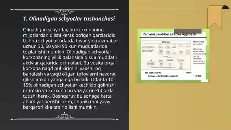 Olinadigan schyotlar va ularning qadrsizlanishidan zarar. To'lanadigan schotlar 3