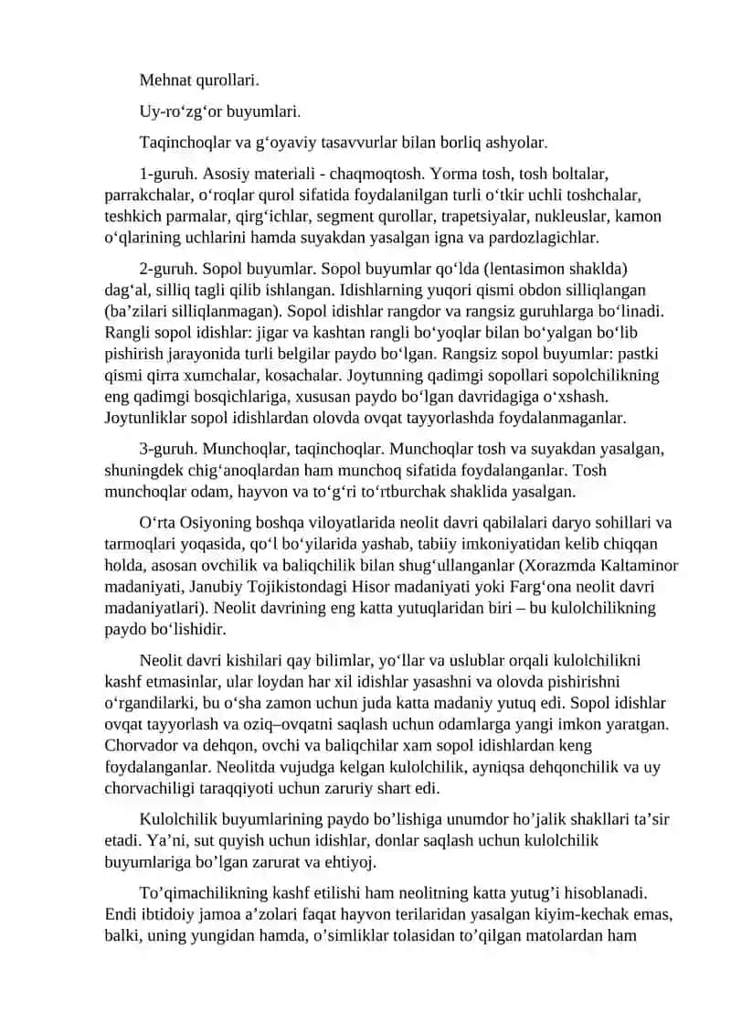 Neolit davri madaniyati va san’ati 3