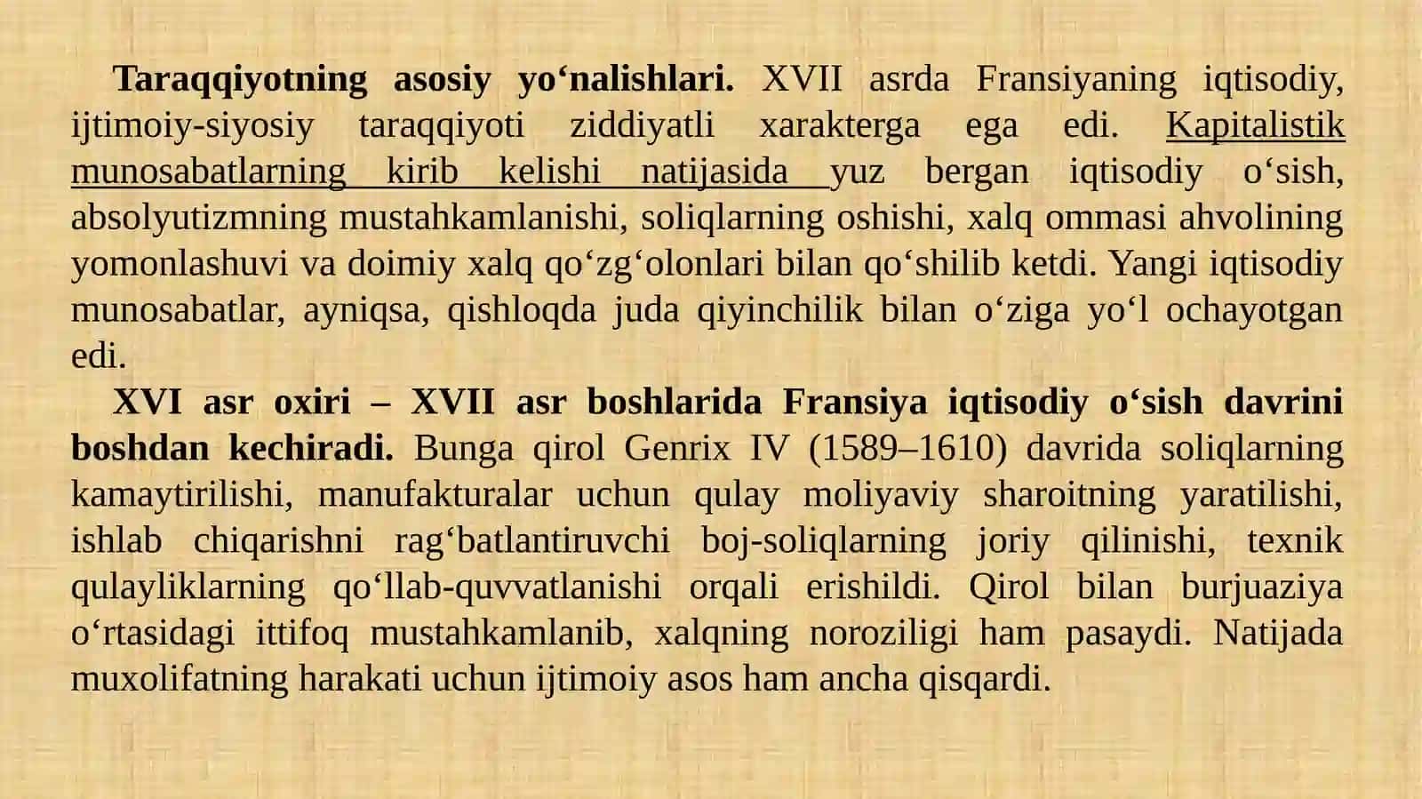 Fransiya yangi davrda: tarixiy rivojlanishning asosiy voqealari va jarayonlari 3