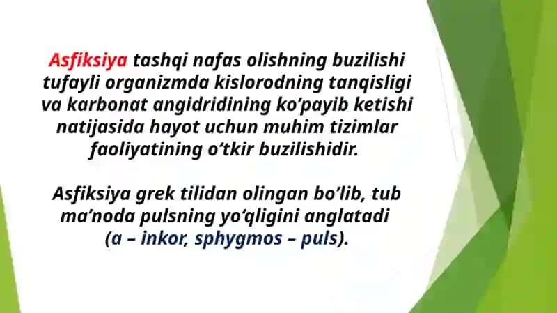 Asfiksiyaning turli variantlarida oʻlimning vujudga kelish mexanizmi 3