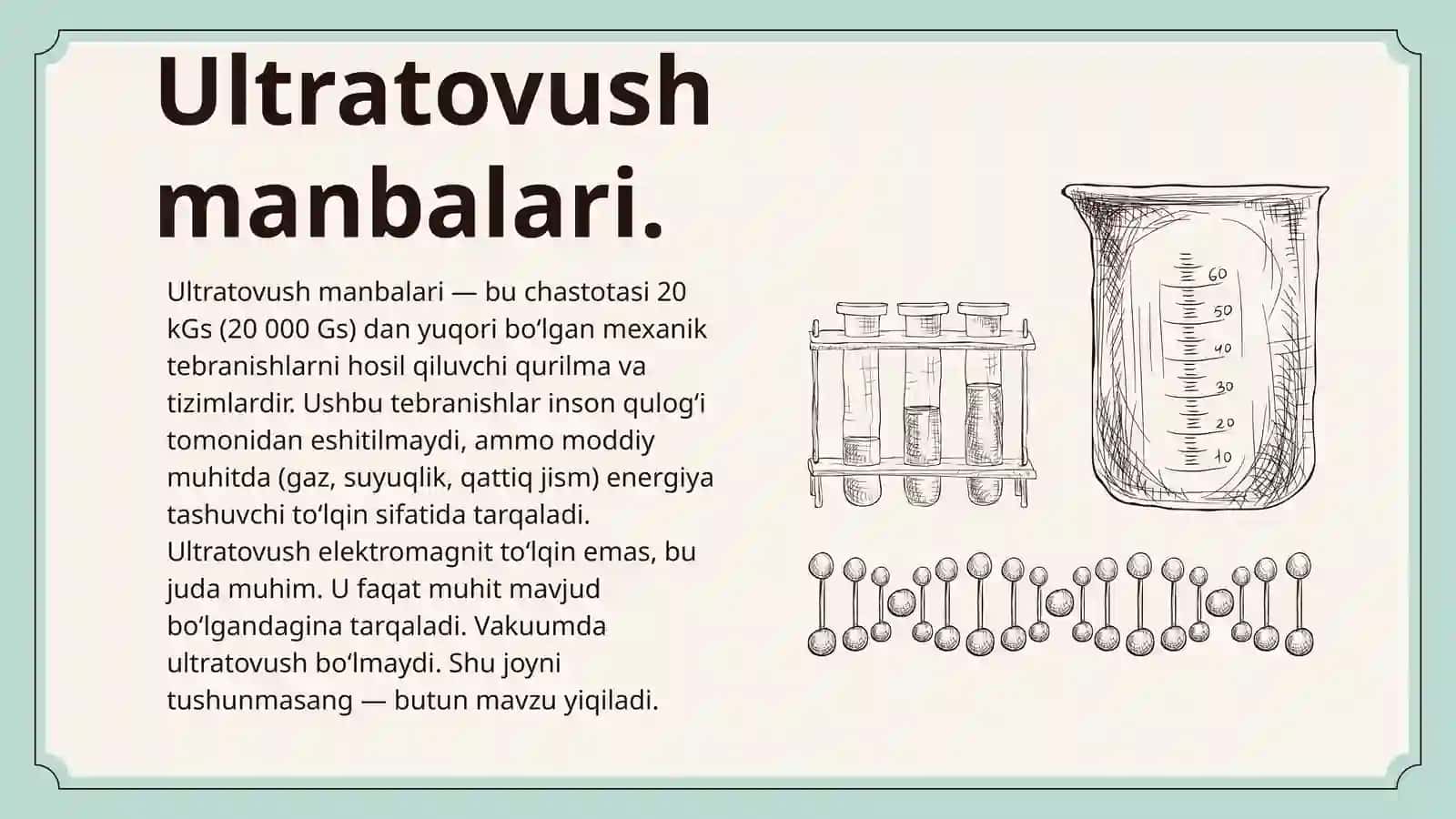 ULTRATOVUSH. ULTRATOVUSH MANBALARI. ULTRATOVUSH JISM BILAN O'ZARO TA'SIR XUSUSIYATLAri. Biologik to'qima va qattiq jismlarning mexanik xususiyatlari 3