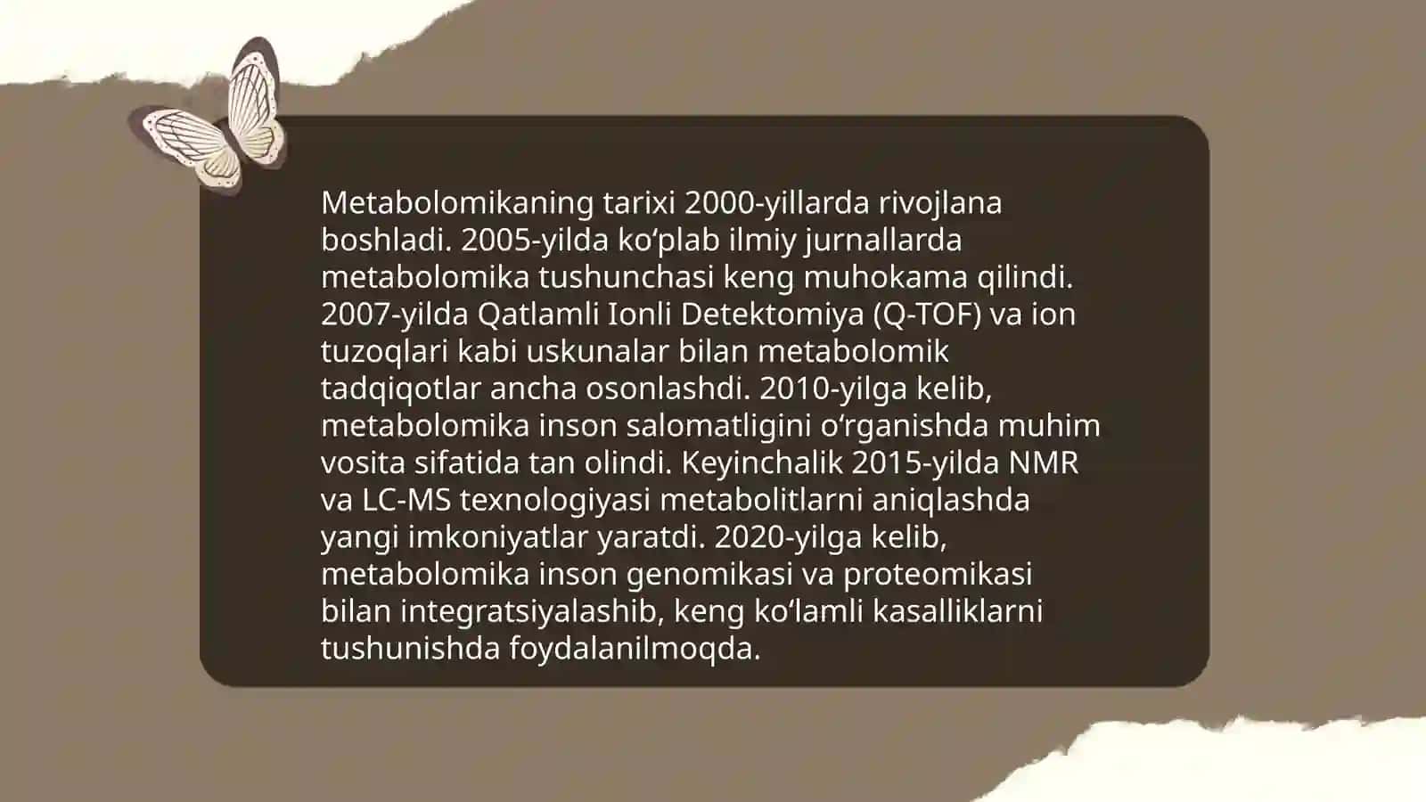 Metabolomika fanining asoslari 3