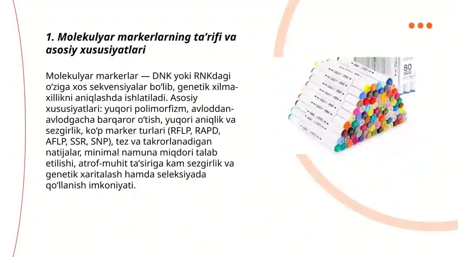 Molekulyar markerlar va ularning afzaliklari 3