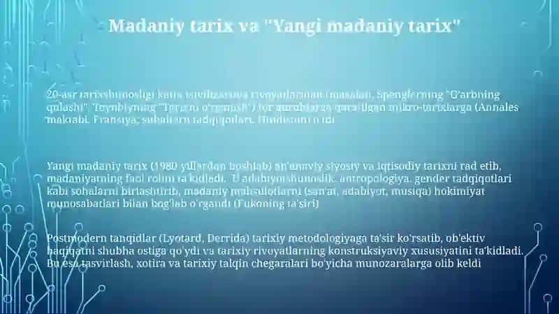 Sivilizatsiya tarixini o'rganish 3