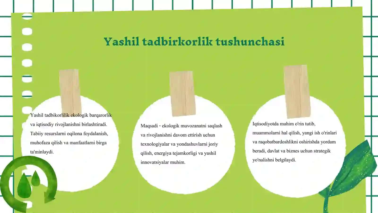 Yashil tadbirkorlik asosida barqaror iqtisodiy o'sishga erishish yo'llari 3