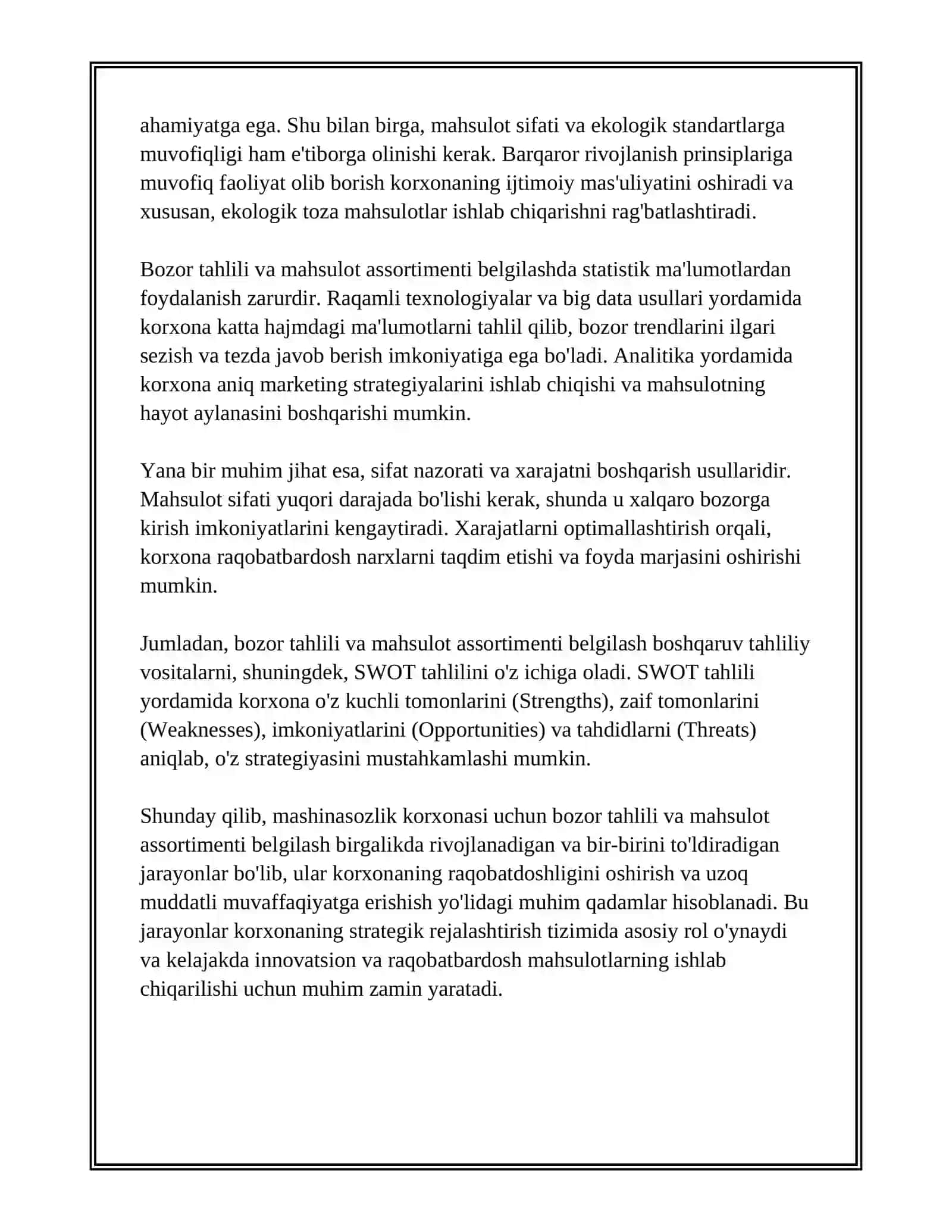MASHINASOZLIK KORXONASINI ISHLAB CHIQISH (LOYIHALASH) 3