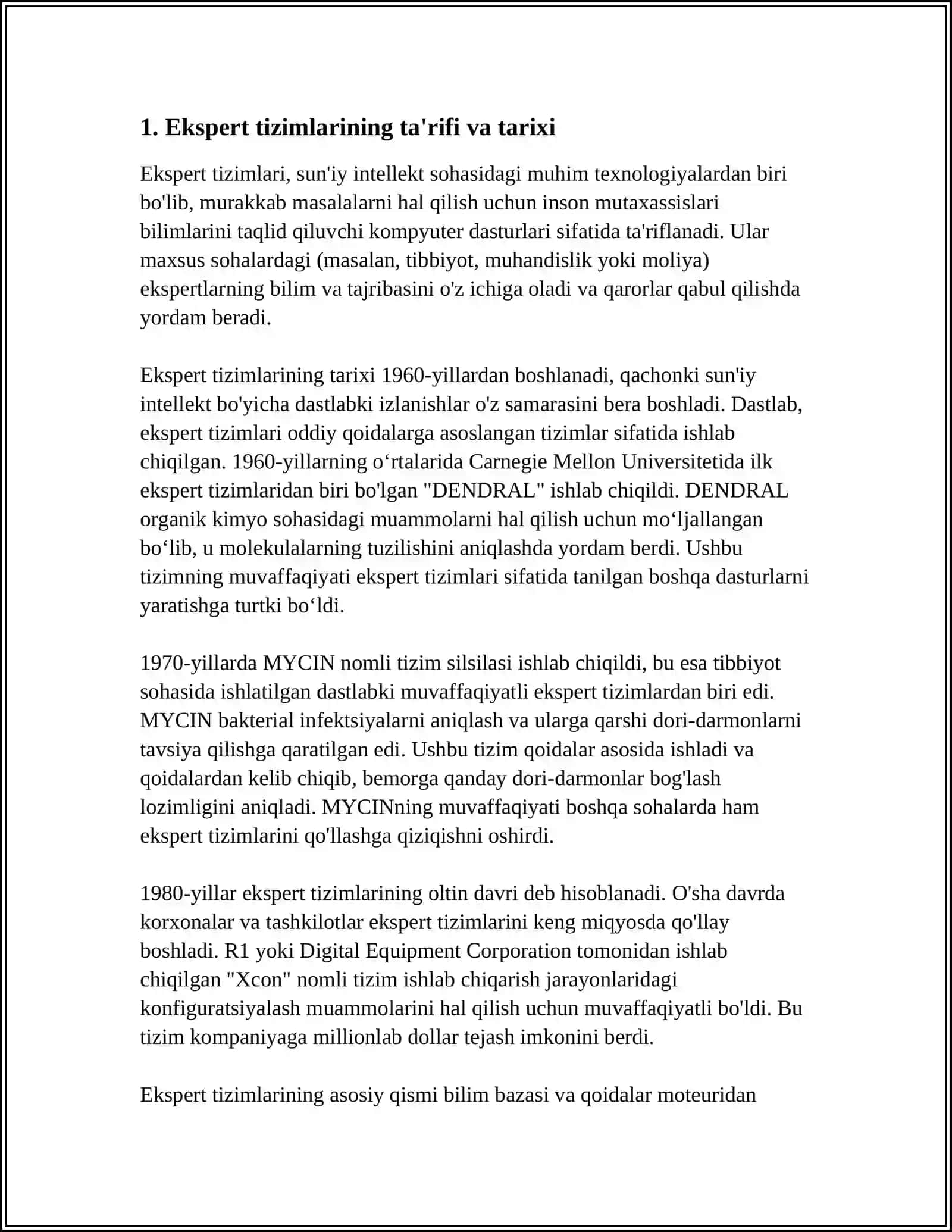 EKSPERT TIZIMLARI 3