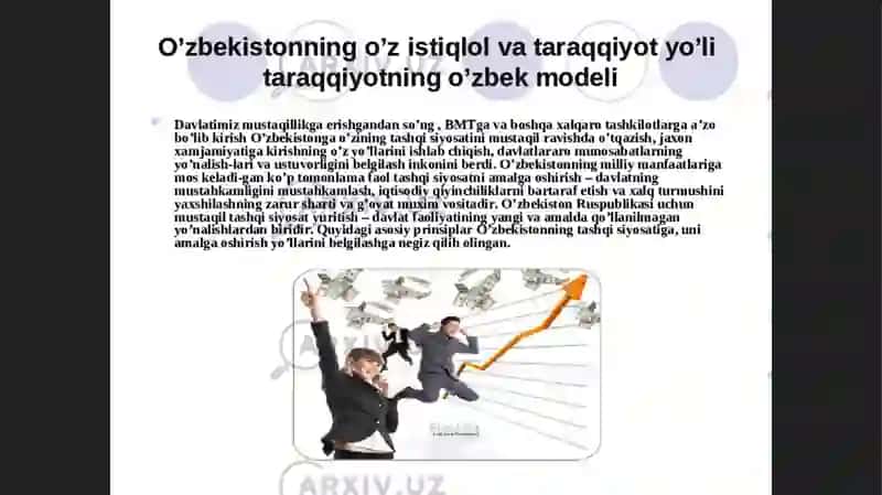 O`zbeistonningo`zigaxosistiqlolvataraqqiyotyo`li 3