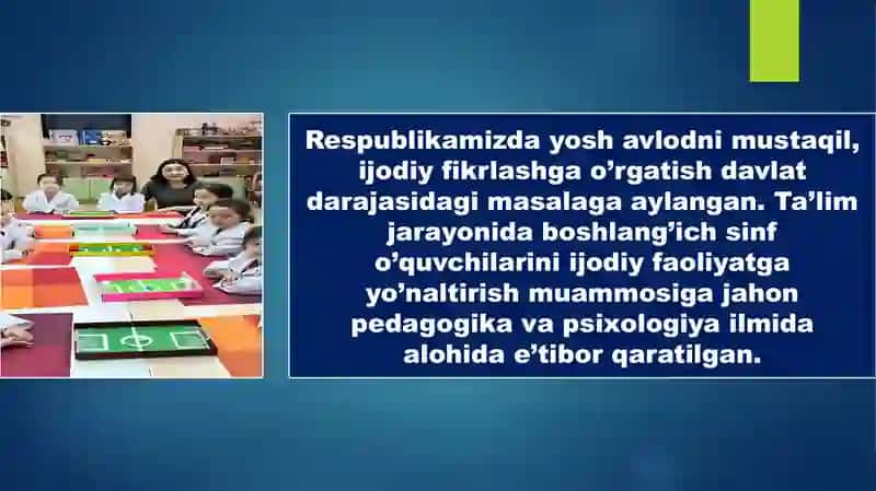 Òquv jarayonida ijodiy fikrlashni faollashtirish usullari va vositalari 3