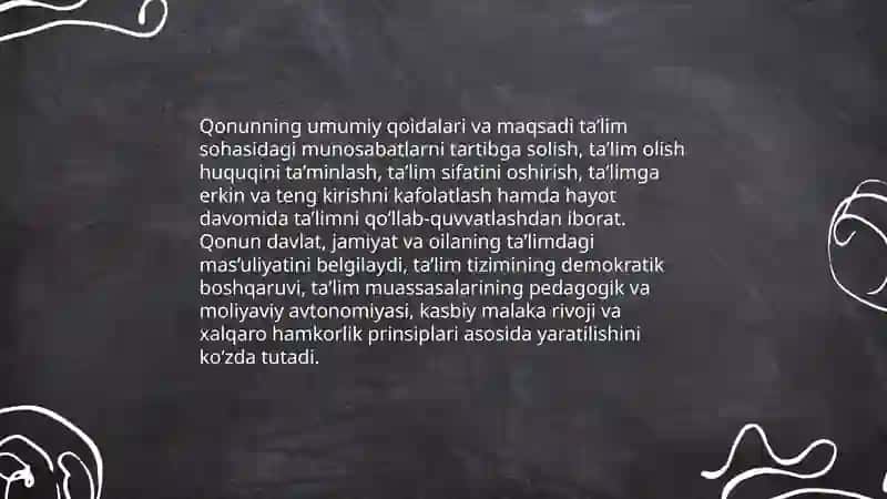 Qonun "Ta’lim to'g'risida"gi 3