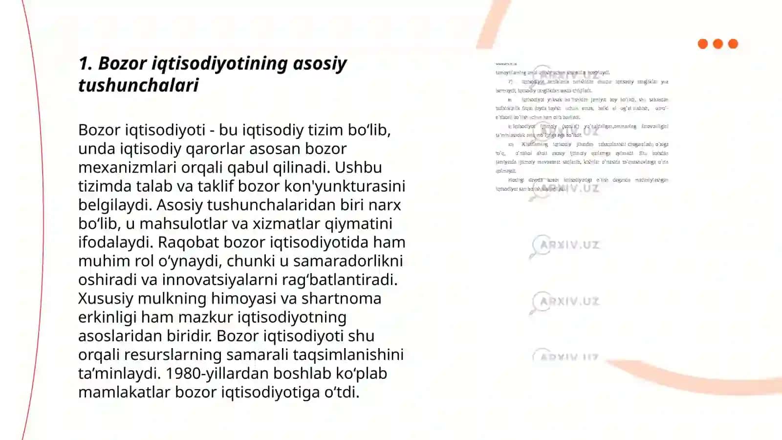 Bozor iqtisodiyoti mazmuni va unga ótish yóllari 3
