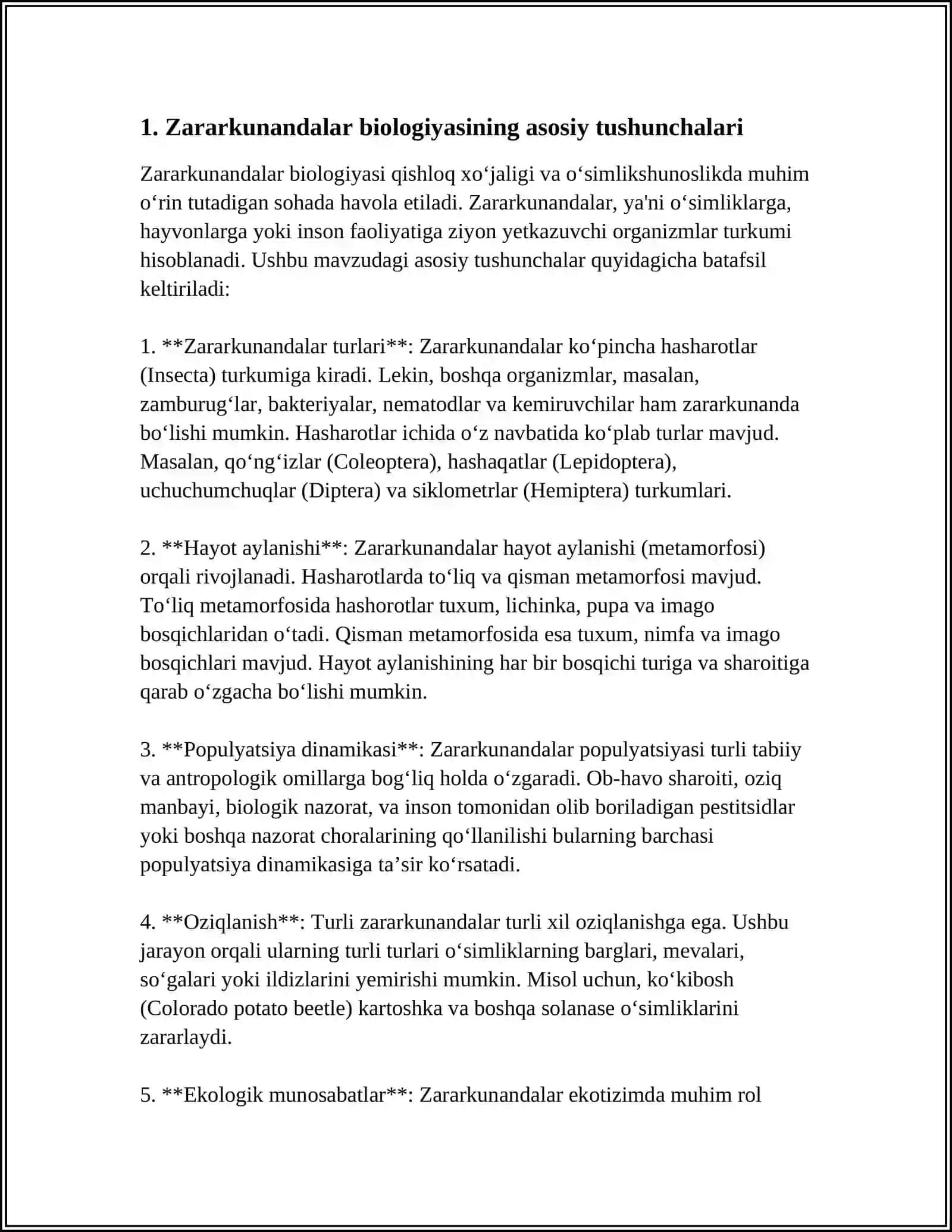 ZARARKUNANDALAR BIOLOGIYASI EKOLOGIYASI VA SISTEMATIKASI 3