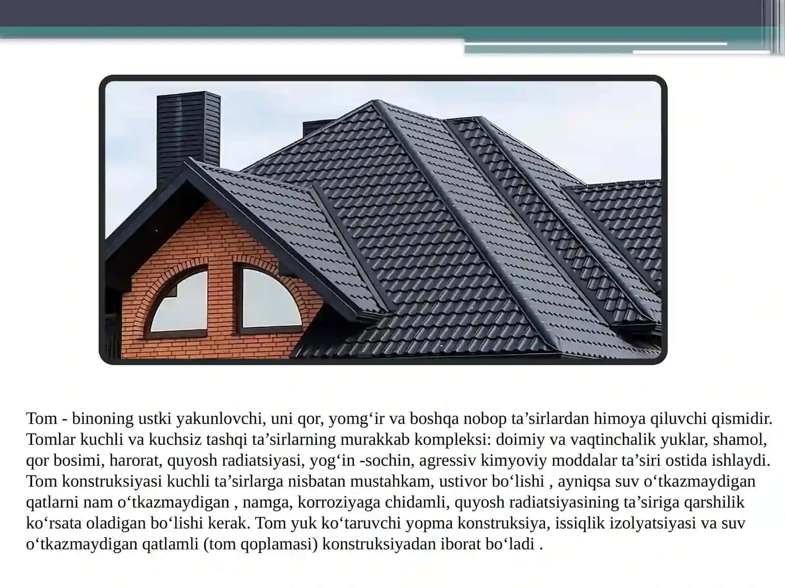 Tom yopmalari va ularga qoyiladigan asosiy talablar 3