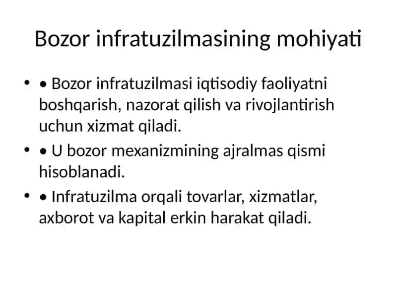Bozor infratuzilmasi va uning unsurlari 3
