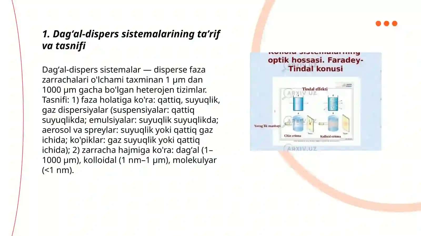 Dagʻal-dispers sistemalarining hossalari va ularni tibbiyot va farmakologiyada ishlatilishini amaliyotda oʻrganish 3