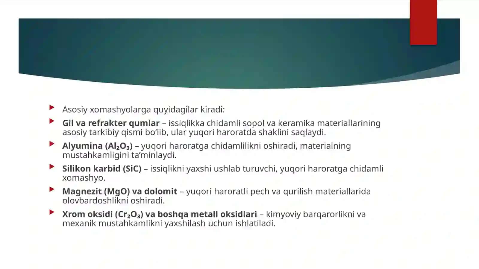 Issiqlik himoyalovchi materiallar ishlab chiqarishda ishlatiladigan xomashyolar 3