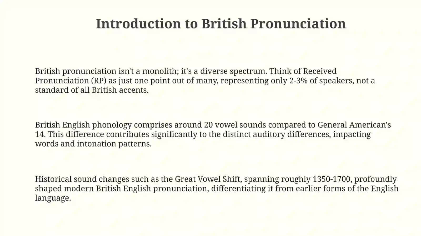 Theme: British pronunciation and its subdivisions 3