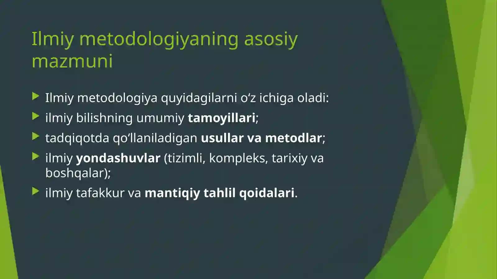 ILMIY METODOLOGIYANING MOHIYATI VA UNING NAZARIY TADQIQOTDAGI O‘RNI 3