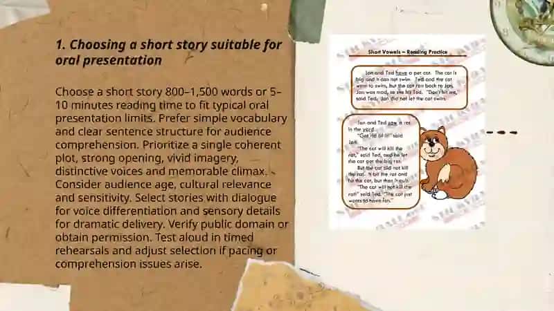 Reading short stories and making a speech 3
