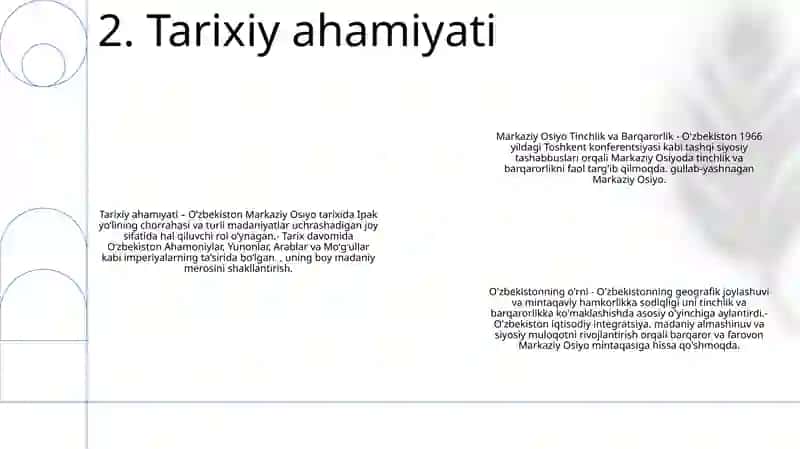 O'Zbekistonning Markaziy Osiyodagi Tinchlik Va Barqororlikni Ta'Minlashdagi O'Rni 3