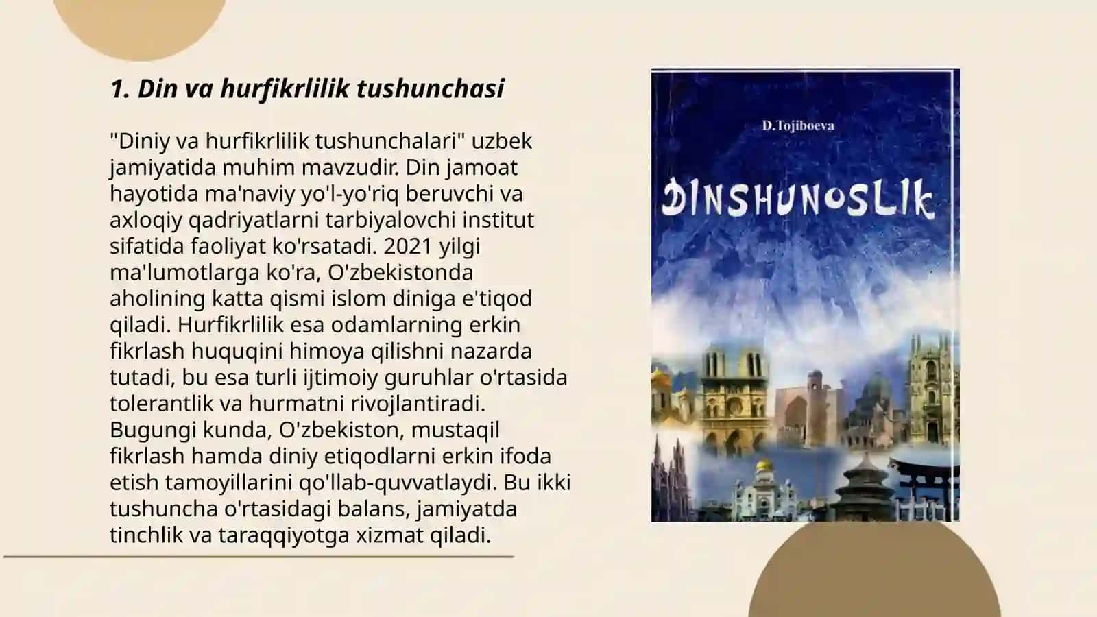 Din va hurfikrlilik mavzusida 3