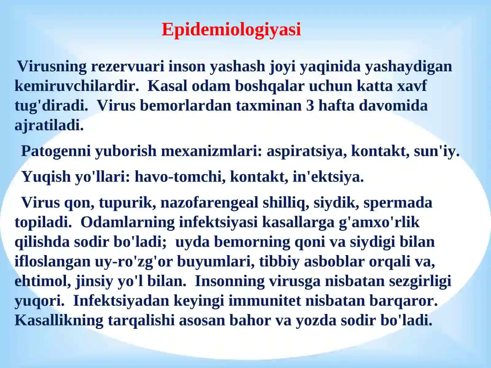 Ebola, Lassa,Zika viruslari , kasallik patogenezi , laborator tashhisi. 3