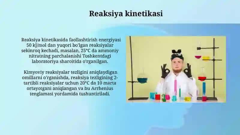 Turli fazalardagi kimyoviy reaksiyalarning tezligini belgilovchi omillar 3
