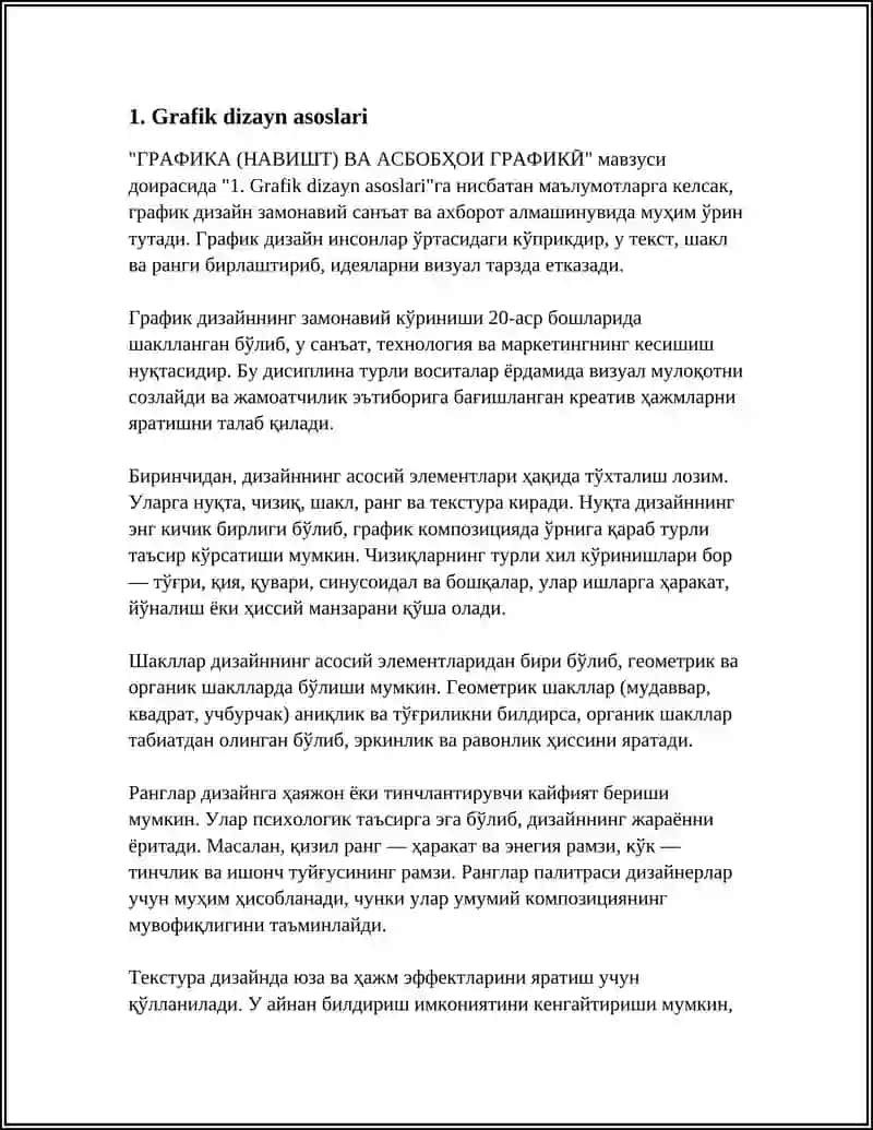 ГРАФИКА (НАВИШТ) ВА АСБОБҲОИ ГРАФИКӢ 3