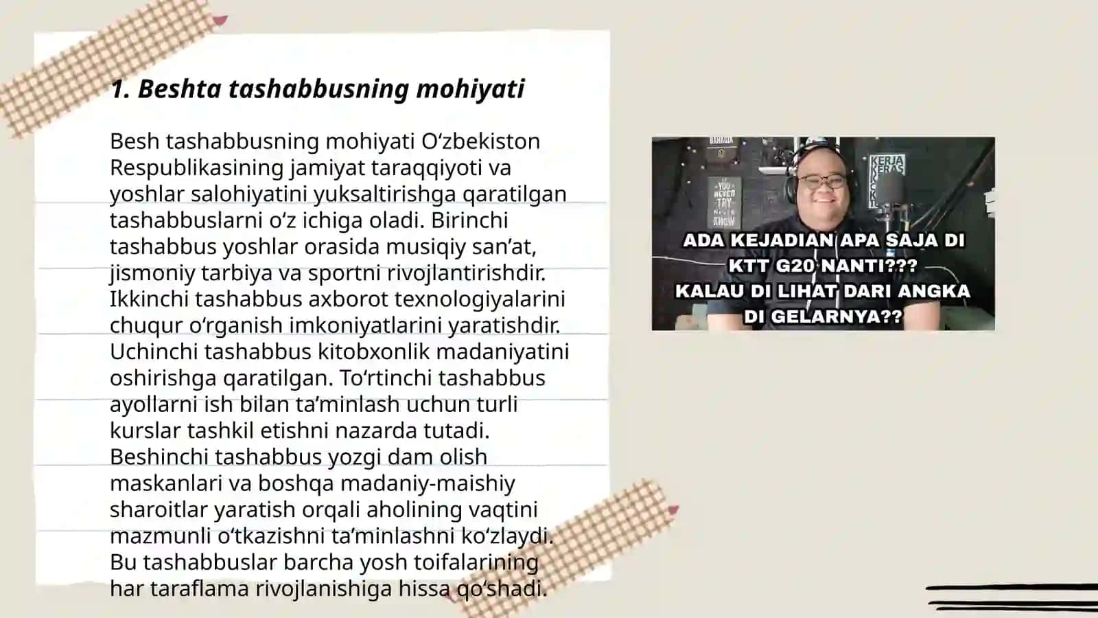 Beshta tashabbus va uning yuksak ma'naviy madaniyatni ta'minlashdagi ôrni 3