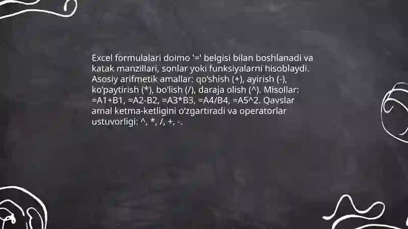 MS Excel formulalari 3