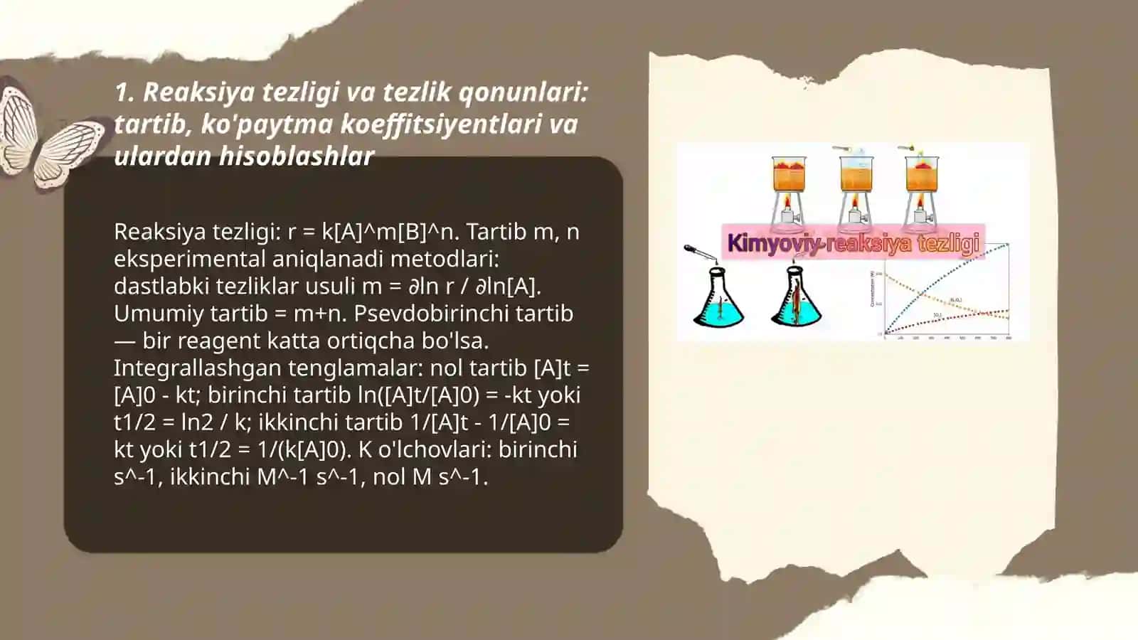 Kimyoviy reaksiyalar tezligi va unga ta'sir etuvchi omillar. Kataliz va katalizator mavzusiga oid murakkab hisoblashlar 3