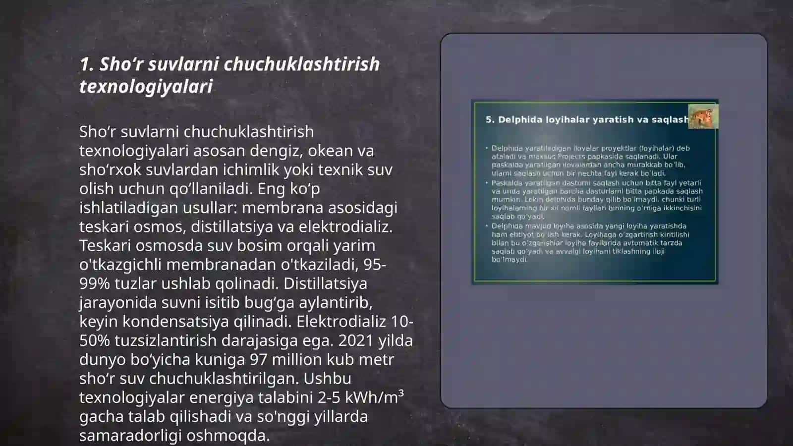 Shoʻr suvlarni chuchuklashtirish boʻyicha loyiha gʻoyasini yaratish 3