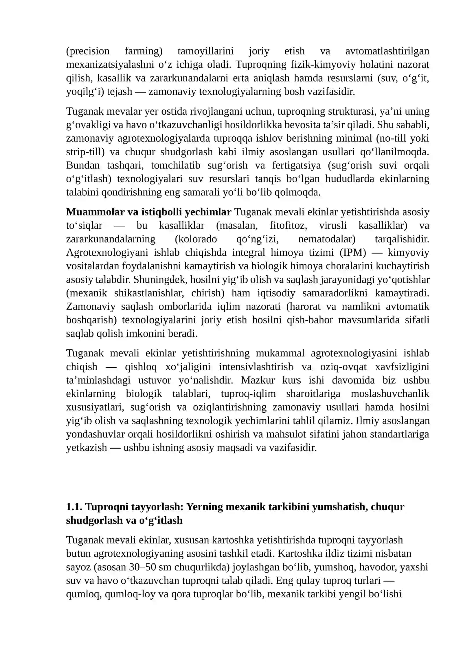 Tuganak mevali ekinlarni yetishtirish agrotexnologiyasini ishlab chiqish 3