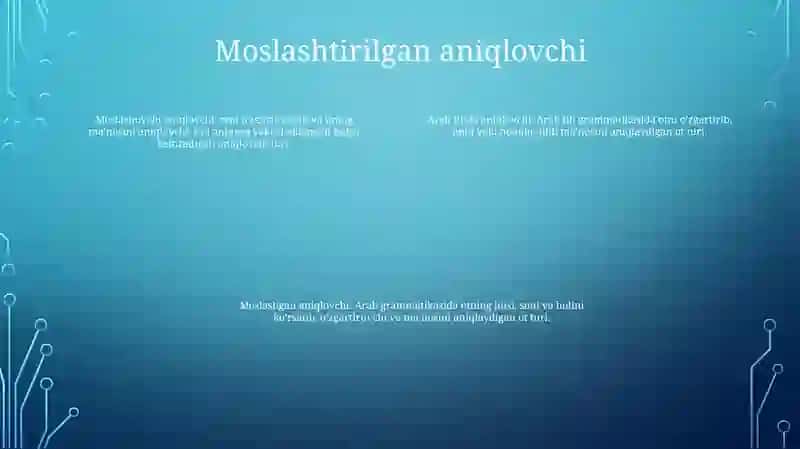 Arab Tilida Aniqlovchi Hamda Moslashgan Aniqlovchi 3