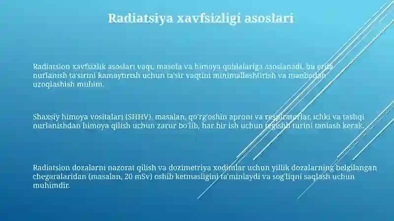 Radiatsiadan foydalanish qoidalari va himoyalanish 3