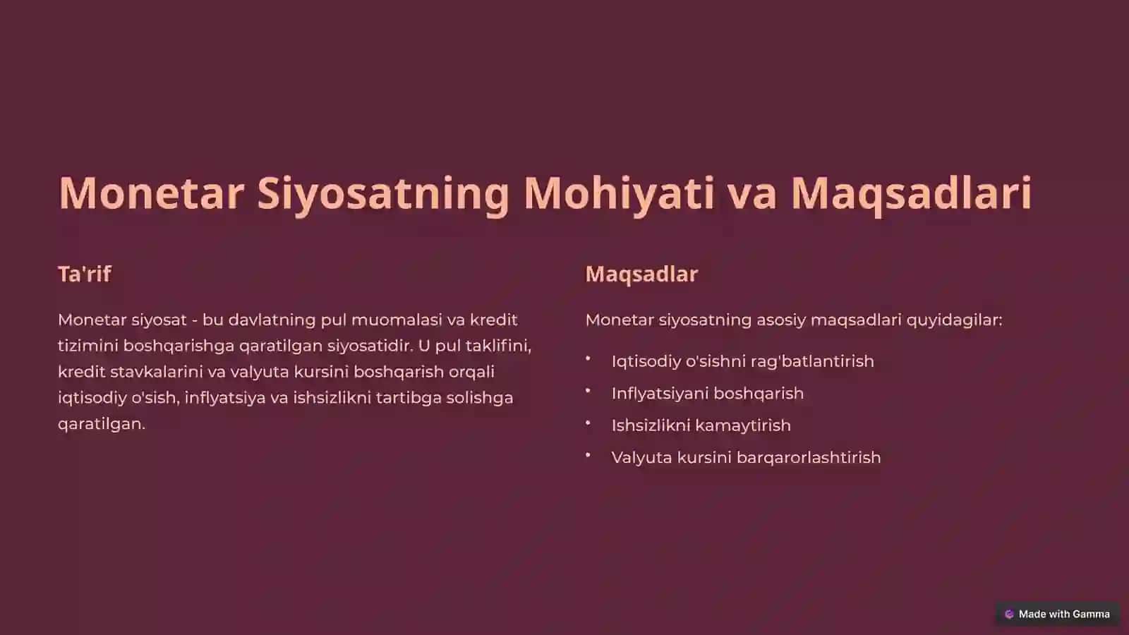 Davlatning Monetar Siyosati: Asoslari va Ahamiyati 3