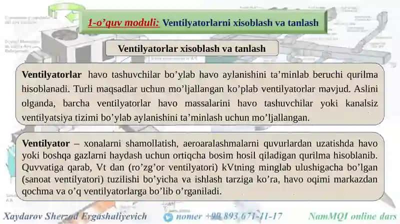 Xavonixarakatga keltirish uchun ishlatiladigan ventilyatorlar va ularning tasnifi 3