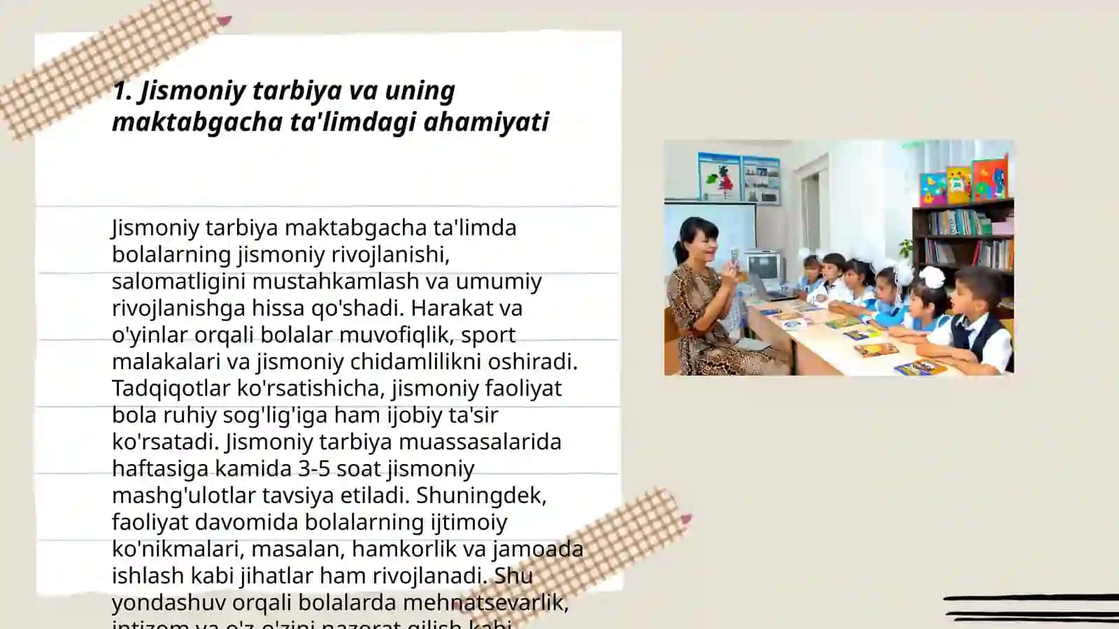 Maktabgacha ta'lim tashkilotida jismoniy tarbiya berish usullari. Ilk va maktabgacha yoshdagi bolalar jismoniy tarbiyasining vazifalari 3
